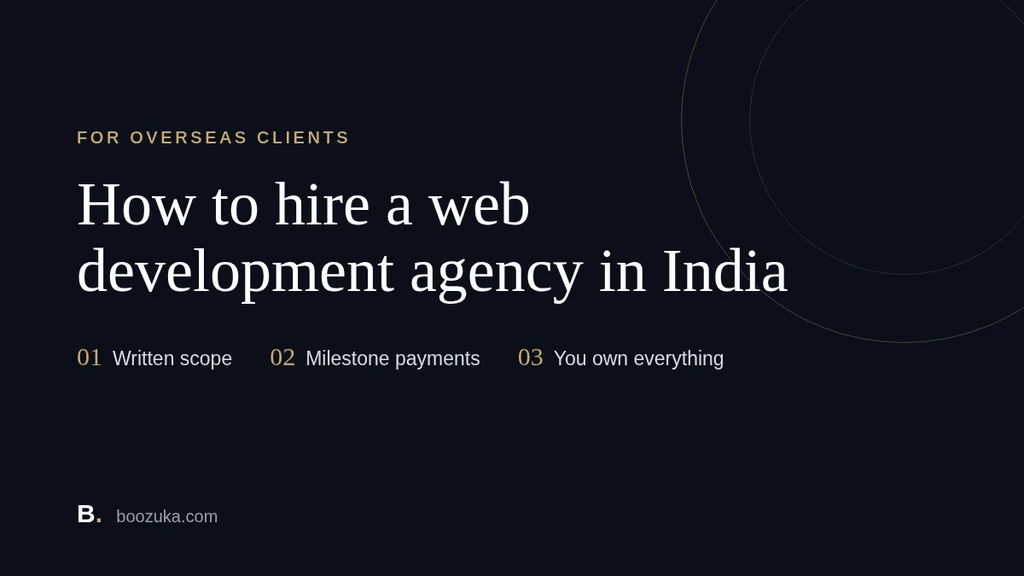 How to hire a web development agency in India