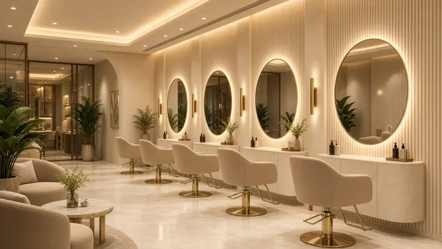 Salon interior photo used on the Maison Rue sample site